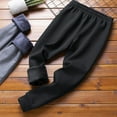 thumbnail image 4 of Mens Autumn Winter Casual Solid Color Keep Warm Plus Velvet Long Pants Trousers, 4 of 9