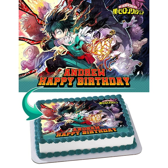 My Hero Academia 4 Edible Cake Image Topper Personalized Picture 1/4 Sheet (8"x10.5")