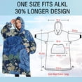thumbnail image 4 of Oversized Wearable Blanket Hoodie,Pioneer Flower Floral Print Pattern Sherpa Blanket Hoodie with Super Pockets,Super Warm Fuzzy Pullover for Women & Men, 4 of 6