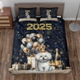 thumbnail image 2 of Happy New Year Bichon Frise Welcome 2025 Balloon Firework Party Quilt Bedding Set Bichons Dog Lovers Gifts Idea 1 Blanket Bed Cover 2 Pillowcases - 01014, 2 of 5
