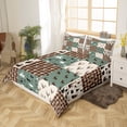 thumbnail image 3 of Farmhouse Decor,Rustic Deer Antler Comforter Cover King,Black Bear Duvet Cover Teens,Woodland Wildlife Moose Bedding Set Checkered Buffalo Plaid Decor Patchwork Quilt Cover,Brown Green, 3 of 5