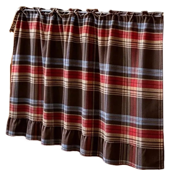 KRONDO Handmade OvenSkirts Curtain, Farmhouse Kitchen Decor with Ruffles & Ribbon Ties, Clutter For Farmhouse Elevate & Hide