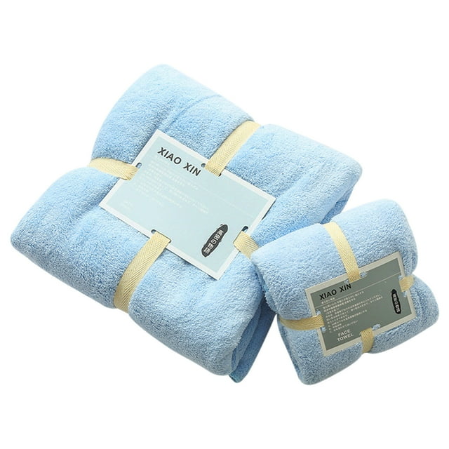fheaev Ensemble de Serviettes de Bain et de Visage en Coton 2 en 1 Serviettes de Bain Douces
