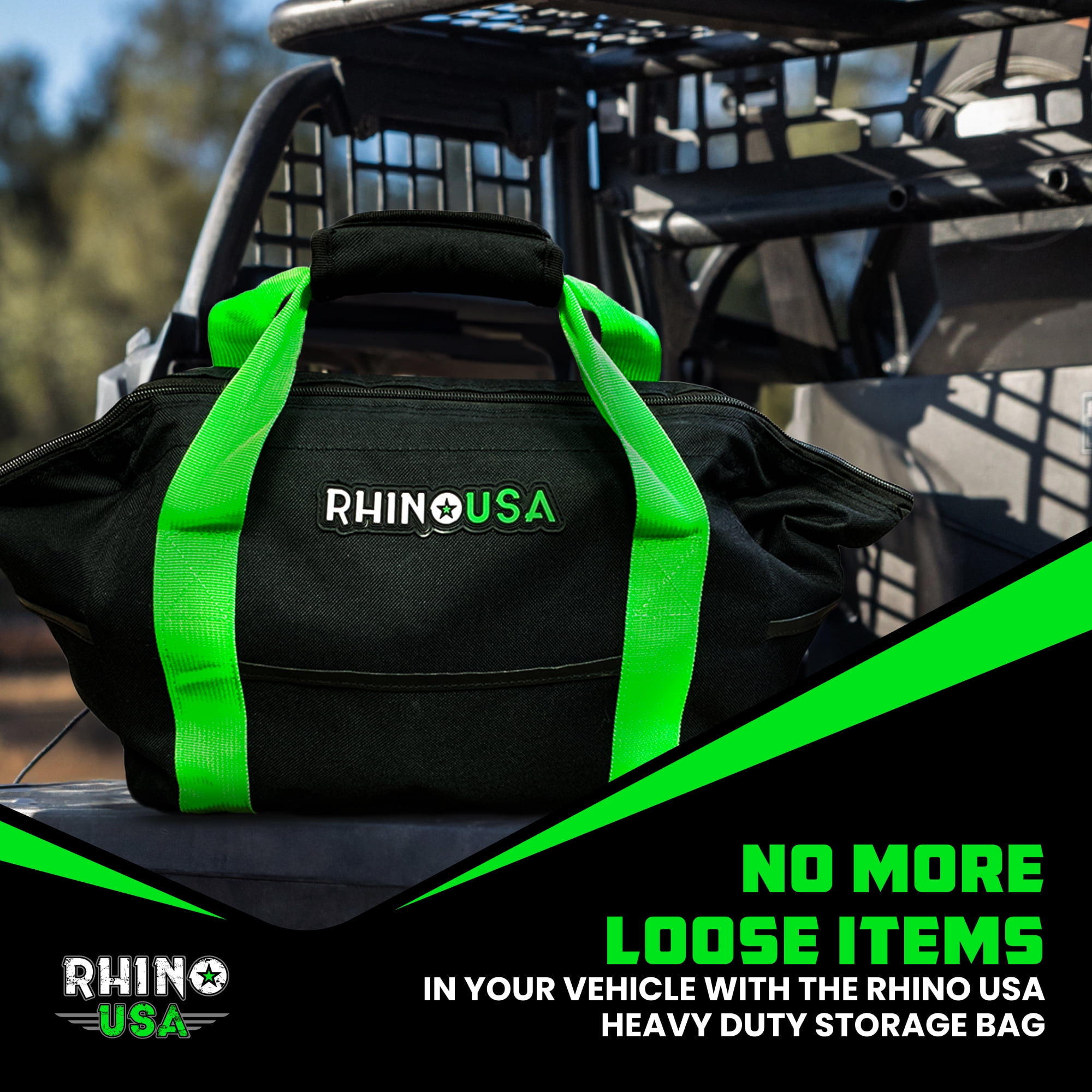 Rhino USA Heavy Duty Recovery Gear Storage Bag - Ultimate Recovery Kit Equipment Bag (Green)