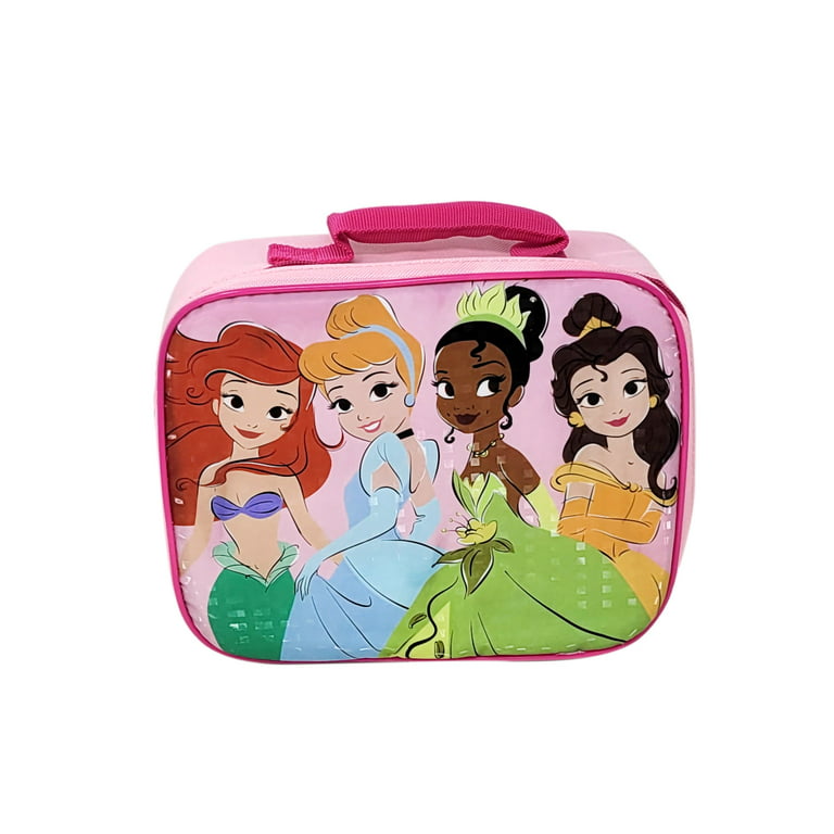 Disney Princess Insulated Lunch Bag Ariel Mulan w/ 2-Piece Snack Container  Set