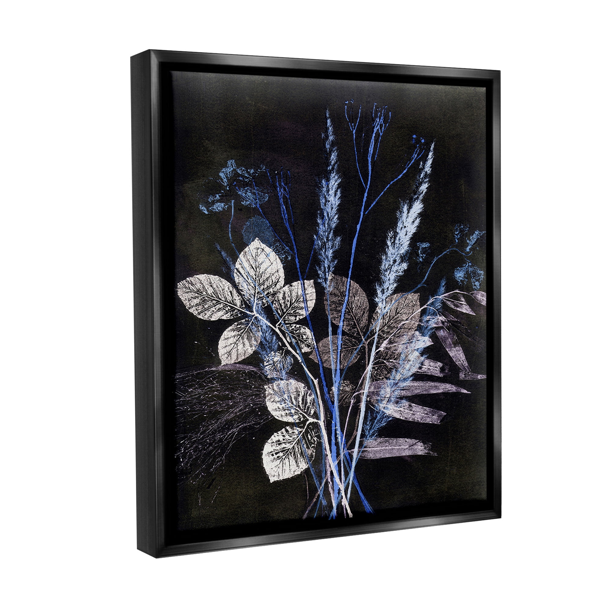 Stupell Industries Forest Botanical Impressions Botanical & Floral Painting Black Floater Framed Canvas Art Print Wall Art, 25 x 31