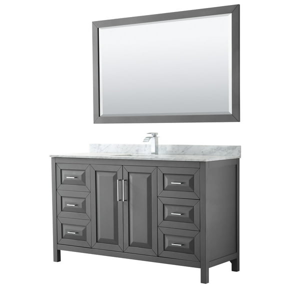 Wyndham Collection Wcv252560sunsm58 Daria 60" Free Standing Single Vanity Set - Dark Gray