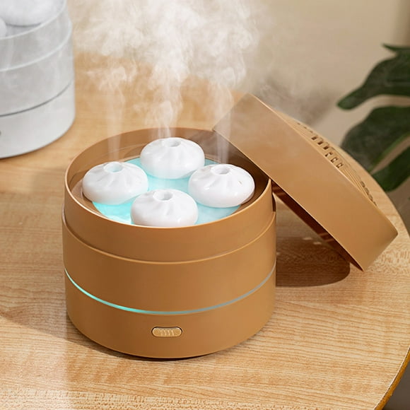 Petit Humidificateur en Forme de Petit Pain Vapeur pour Chambre avec Veilleuse Modes de Jet Réglables Arrêt Automatique Humidificateur Personnel de Bureau Brume Fraîche Refroidisseur d'Air Cadeau