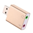 thumbnail image 3 of Gold Aluminum Alloy USB 2.0 External Sound Card, 7.1 Channel 3D Audio Adapter with Xear Simulation Software, Plug & Play for PC, Laptop, PS4, Android, Mac OS - 3.5mm Mic & Headphone Jacks, Compact, 3 of 6