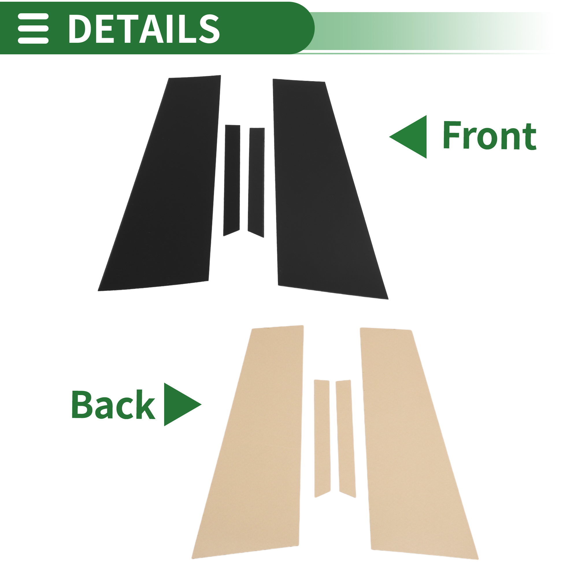 Unique Bargains 4Pcs Anti Scratch Sticker For Mercedes CLS 2012-2014 Black