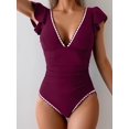 thumbnail image 2 of Traje de baño Aidonger Tummy Control de una pieza con volantes para mujer, 2 of 5