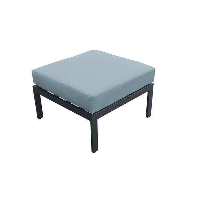 TK Classic Lexington Modern Patio Square Ottoman in Spa