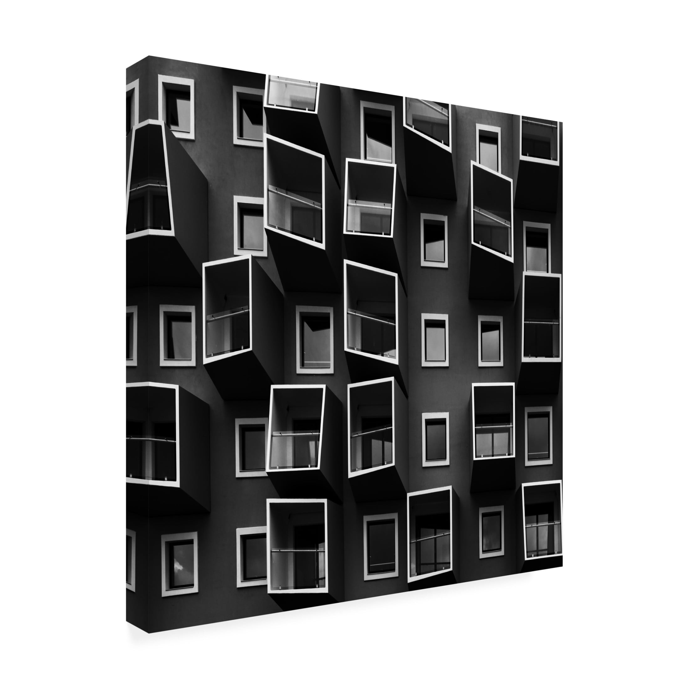 Canvas Wall Art - Kent Mathiesen 'Living In Boxes' Wall Art for Living Room, Bedroom, or Office D?cor by Trademark Fine Art - 35 x 35 Inches