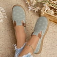 thumbnail image 6 of Samdudou Slip On Shoes for Women Closed Toe Breathable Woven Knit Flats Adjustable Instep Strap Round Toe Casual Outdoor Walking Footwear for Everyday Errands, 6 of 9