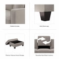thumbnail image 4 of Stockton 99W L Shaped Sectional Couch with Ottoman in Beige Herringbone Fabric, 4 of 7