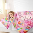 thumbnail image 4 of Manfei Cartoon Animal Axolotl Bedding Comforter Set,Kawaii Ocean Animal Twin Comforter Sets,Colorful Candy Pink Daisy Bedding Set For Teens,Ultra Soft Home Decor Reversible,2 Pieces, 4 of 8