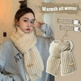thumbnail image 3 of Winter Chunky Knit Scarfs Women'S Thick Warm Knit Scarves Soft Long Chunky Knitted Scarf For Outddor Men & Women-Beige, 3 of 6