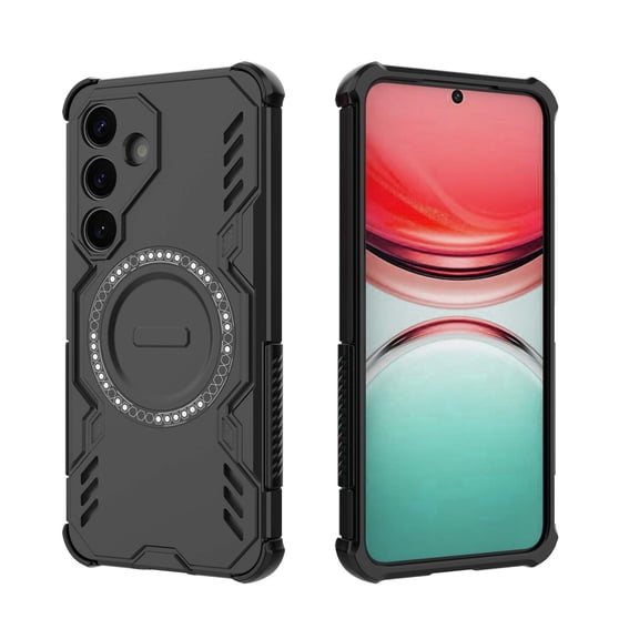 For Samsung Galaxy S26 Ultra Magnetic Phone Case,Military-Grade Drop Protection,Compatible with Mag-Safe,Heavy Duty Tough Rugged Shockproof Dropproof Grip Armored Slim Phone Case Cover,Black