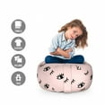thumbnail image 2 of Eyelash Storage Toy Bag Chair, Doodle Style Open and Closed Eyes Hand Drawn Sketch Abstract Design, Stuffed Animal Organizer Washable Bag, Small Size, Rose Black White, by Ambesonne, 2 of 3