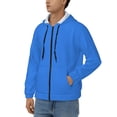 thumbnail image 3 of Goofa Dodgerblue Pattern Mens Full-zip Hoodie, Zip-up Pullover Hooded Sweatshirt, Kangaroo Pocket Hoodie Ideal for Daily Wear, Travel, and Home-Medium, 3 of 5