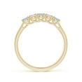 thumbnail image 2 of ANGARA Natural Half Eternity Five Stone Aquamarine and Diamond Wedding Ring in 14K Yellow Gold for Women (Size-2.8mm) | March Birthstone, Anniversary, Jewelry Gift for Women | Natural Aquamarine Ring, 2 of 8