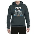 thumbnail image 2 of Wild Bobby,Papa The Man The Myth The Legend Best Daddy Father Gift, Father's Day, Unisex Graphic Hoodie Sweatshirt, Charcoal, 2XL, 2 of 3