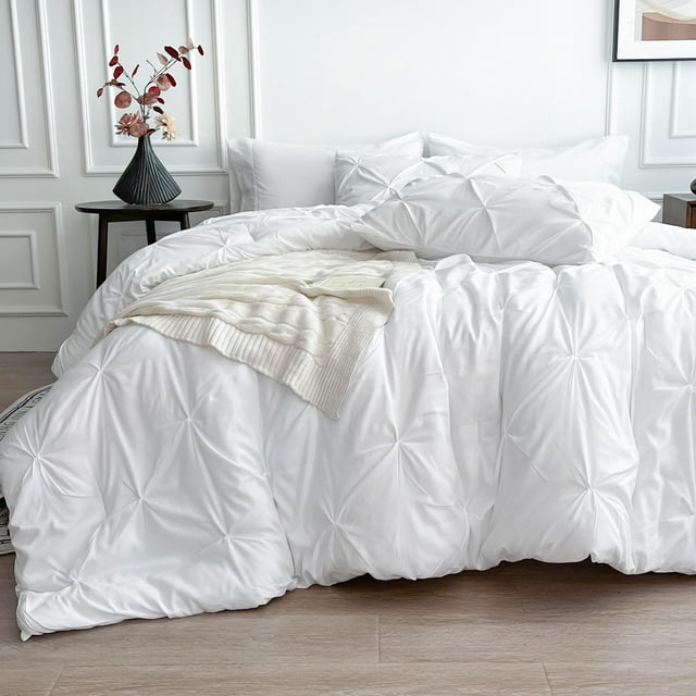 Juego de Edredón Maple & Stone King Size 7 Piezas Ropa de Cama Blanca