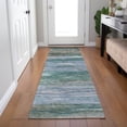 thumbnail image 4 of Dalyn Rugs Machine Washable Indoor/Outdoor Chantille Teal 2'3" x 7'6" Runner Rug, 4 of 7