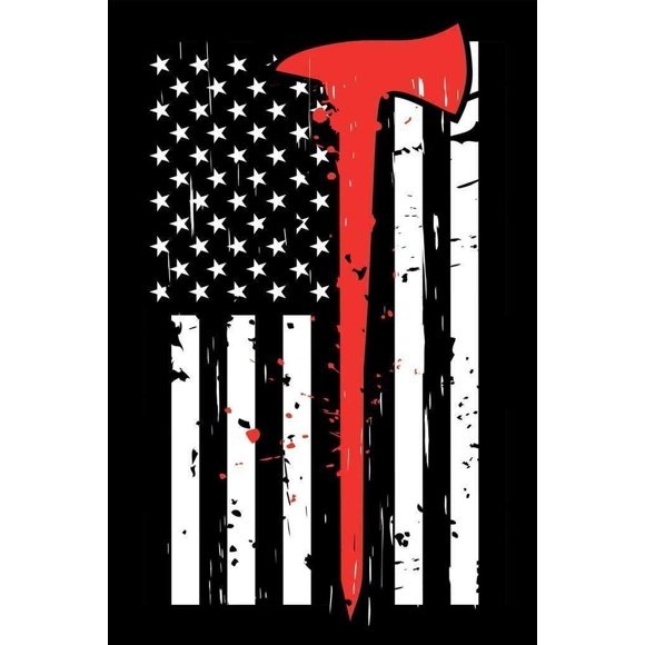 Size: 8" x 12" Thin Red Line Flag Firefighters Funny Tin Sign Bar Pub Garage Diner Cafe Home Wall Decor Art