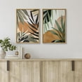 thumbnail image 2 of IDEA4WALL 2 Panels Framed Canvas Print Wall Art Set Tropical Island Palm Leaf Geometric Collage Abstract Shapes Colorful Modern Art Minimalist Decoration for Bedroom - 24"x36"x2 Panels Natural, 2 of 5