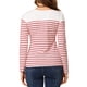 thumbnail image 3 of BLUSA DE MUJER INSPIRE CHIC T-SHIRT CASUAL DE MANGA LARGA A RAYAS EN BLOQUES DE COLOR XL BLANCA ROJA, 3 of 7