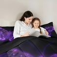 thumbnail image 6 of Castle Fairy Flying Butterfly 2pcs Bedding Comforter Set,Black Purple Twin Comforter Sets,Neon Gradient Breathable Bedding Set,Ultra Soft Animal Home Decor,Reversible, 6 of 9