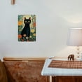 thumbnail image 3 of Room Decor 1pc, Black Cat &amp; Wildflowers Metal Iron Sign, 8x12 Inches, Rustic Antique Effect, Easy to Hang Wall Art for Home, Kitchen, Bedroom, Garden, Office, Hotel, Bakery Decor, 3 of 8