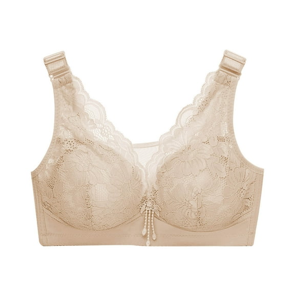 Front Closure Lace Bra for Women Longline Wireless Padded Bra Push Up Bralette Adjustable Sexy Comfort Lingerie Top