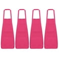 thumbnail image 1 of Unique Bargains 4pcs Kitchen Cooking Aprons 75x65cm Polyester Artist Painting Apron with 2 Pockets for Women Men Chef, Rose Red, 1 of 5
