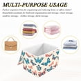 thumbnail image 6 of Yayeee Collapsible Cube Storage Bin with Lid Fabric Closet Decorative Basket with Handles, Green Butterflies, 6 of 7