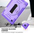 thumbnail image 4 of ELEHOLD Case for Samsung Galaxy Tab A8 10.5 (2022), Shockproof Case with 360°Rotating Adjustable Shoulder Hand Strap & Stand,Purple, 4 of 8