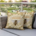 thumbnail image 4 of Outdoor Pillow Covers Pack of 2, Summer Bee White Daisy Flower Waterproof Throw Pillowcase Cushion Cases, Vintage Pastoral Floral Leaf Decorative Pillow Cover for Couch Sofa Home Bed Patio, 4 of 9