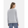 thumbnail image 3 of Time and Tru Women’s Fine Gauge Pullover Sweater, Lightweight, Sizes XS-XXXL, 3 of 5