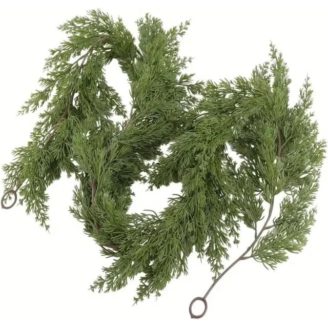 Artificial Rattan Christmas Rattan Cypress Leaf Soft Rubber Feel Decoration Decorated Artificial Green Plants