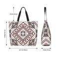 thumbnail image 6 of Kabyle Pottery Berber Motifs Canvas Shopping Bags Portable Large Capacity Groceries Morocco Africa Geometric Tote Shopper Bags, 6 of 7