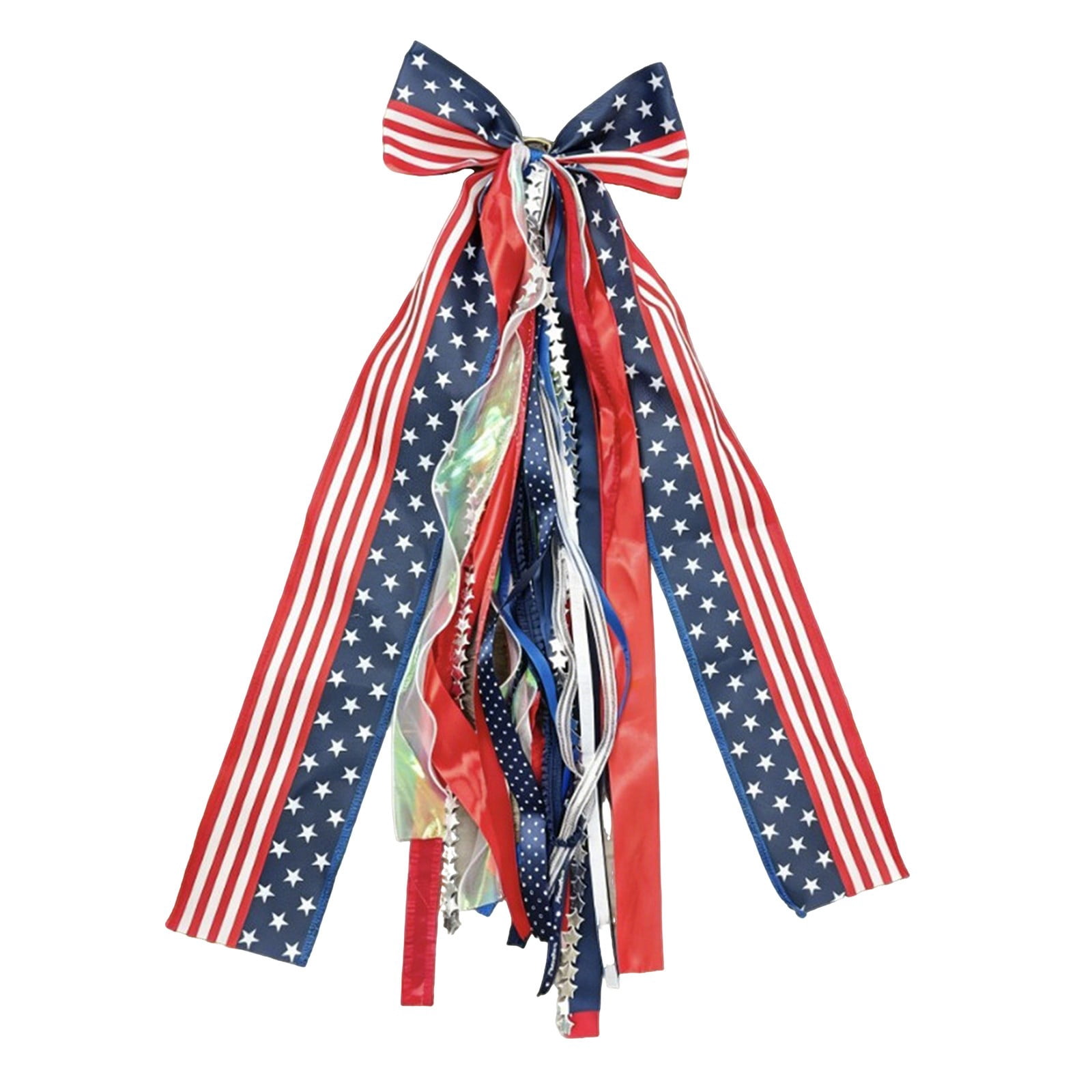 Large 4th of July Wreath Bow 24 Inch Patriotic Ribbon Bow Red White Blue Tree Topper Memorial Day Independence Day Decor for Front Door Indoor Outdoor Home
