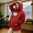 thumbnail image 2 of Stralyhd Cat Dog Pouch Hoodie for Women Cozy Soft Sweatshirt with Dog Pouch Sharpa Warm Pet Care Hoodie Long Sleeve Pet Carrier Pullover Red XXXL, 2 of 9