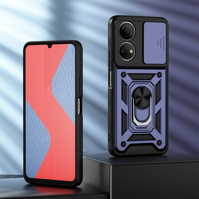 KEYSION-Funda de armadura a prueba de golpes para HONOR X7 X7A, funda de teléfono con soporte de anillo de protección de lente de cámara, deslizamiento Push Pull, para Huawei Honor X7 Fivean unisex