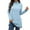 Light Blue, variant on Tops For Women T-Shirts Long Sleeve Turtleneck Knit Loose Fit Spli Hem Stretch Y2k Clothes