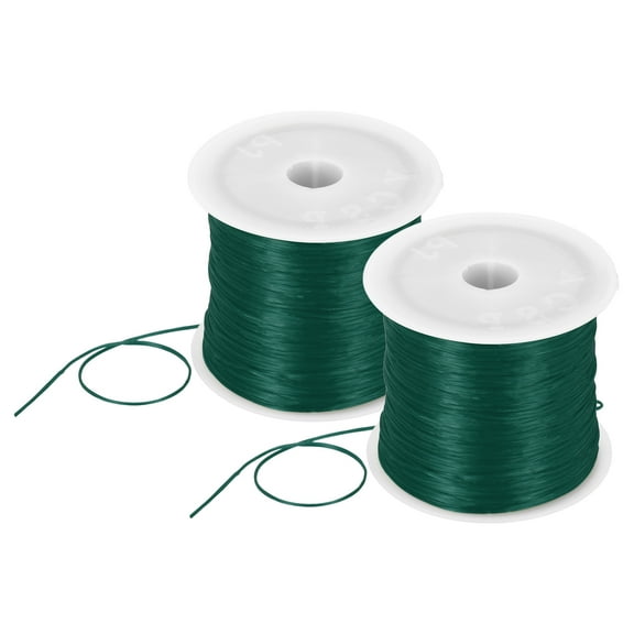 2 Rolls Elastic String for Bracelets, 1mm Stretch Bead Cord Green, 100m