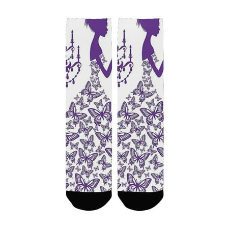 

Love Decor Country Wedding Artwork Prints Butterflies Princess Retro Chic Girls Teens Bachelorette P Women s Custom Socks (Made In USA)