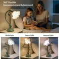 thumbnail image 2 of Vintage Flower Desk Lamp - 3-Color Adjustable Cottagecore Lamp for Aesthetic Flower Lamps for Bedrooms and Office, 2 of 6