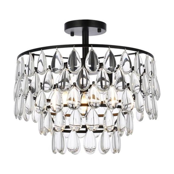 Mila 16 inch flush mount in black