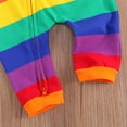 thumbnail image 4 of Baby Stripped Rainbow Romper Zipper Jumpsuit, 4 of 6
